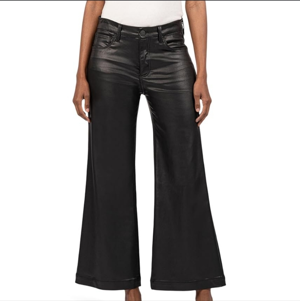 Kut from the Kloth Shimmering Black Frayed Cropped Pants